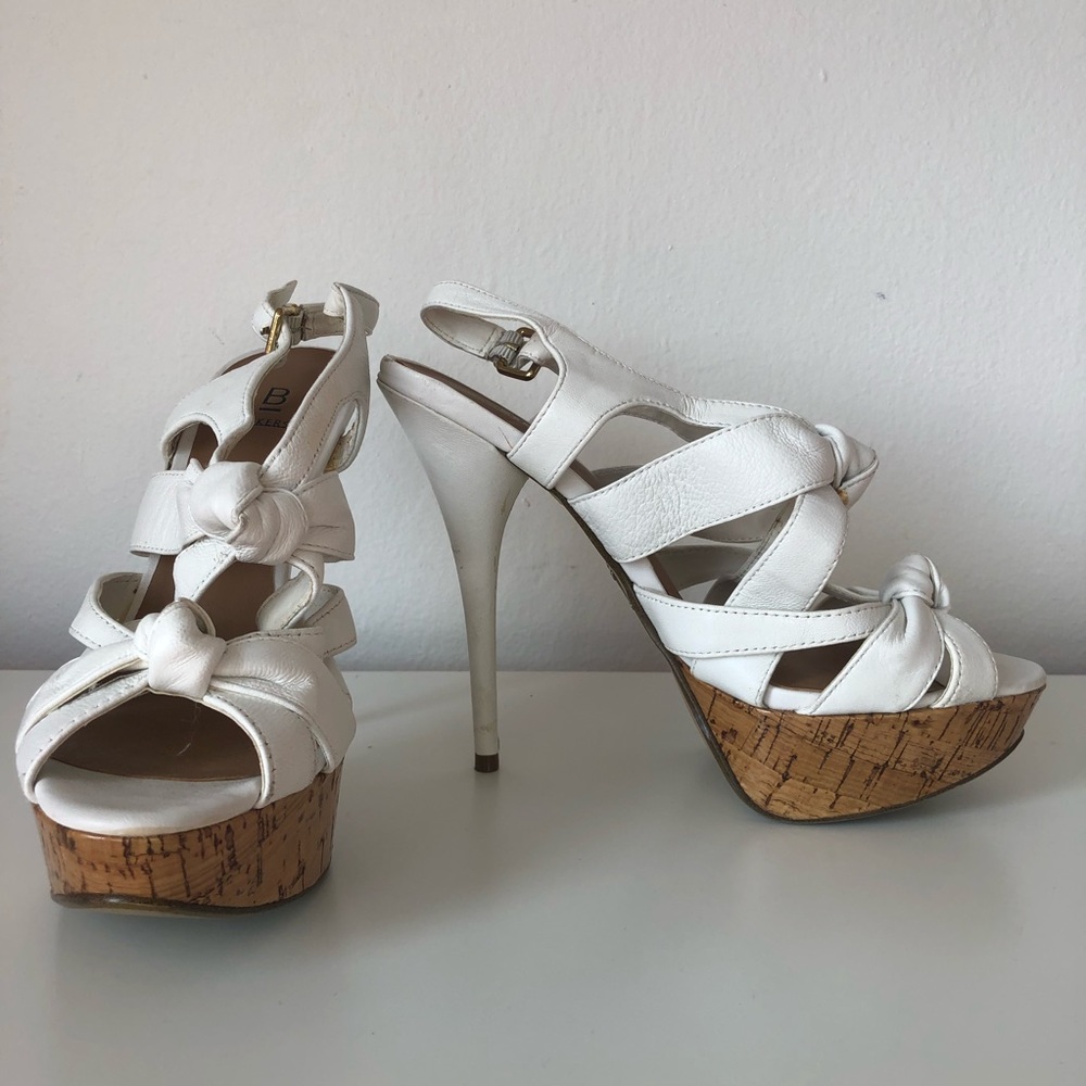 Baker's White strappy stilettos